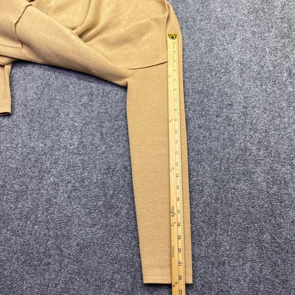 J.Crew Womens Juliette Collarless Blazer Cardigan Sweater Tan Merino Blend J6339